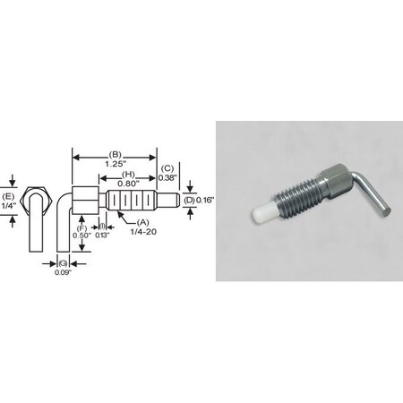 S & W Manufacturing L-Handle, Non Lck Nyl Nose, 1/4-20", .8" NLN-1